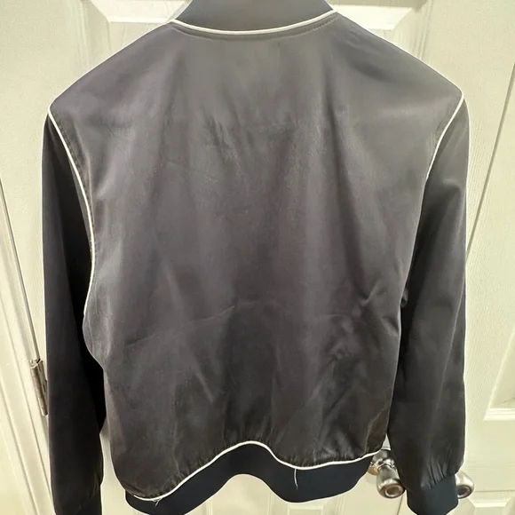 M.A.P. Navy Silk Bomber Jacket - Picture 11 of 11